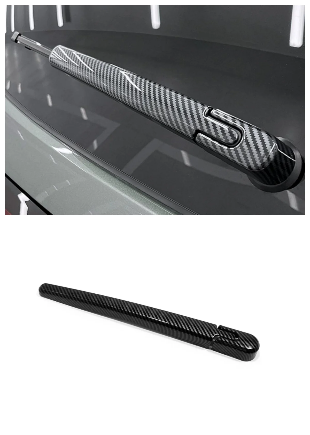 Suitable for SERES AITO M5 2022 rear wiper strip door handle ABS decoration Auto Parts carbon fibre silvery 4 piece set