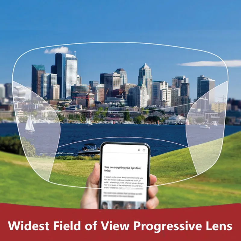 Premium Widest Field of View Progressive Multi-focal Lenses Digital Free Form Myopia Prescription Optical Lens See Far and Near