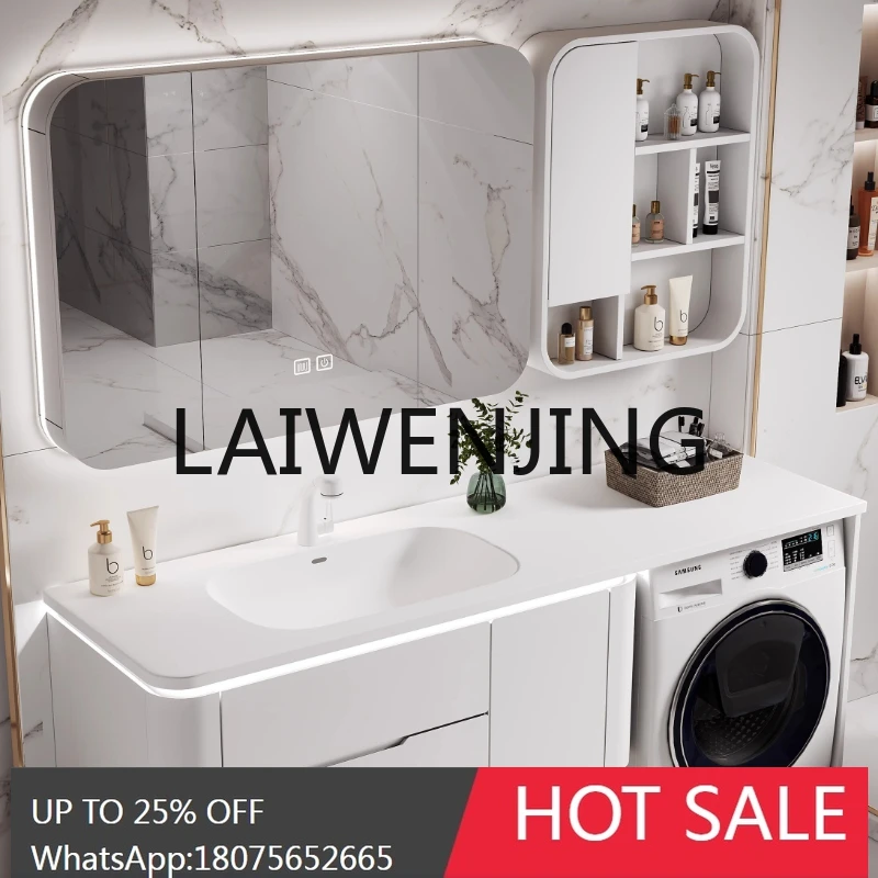 

RWJ Bathroom Cabinet Balcony Washing Machine Integrated Oak Paint Bathroom Hand Washing