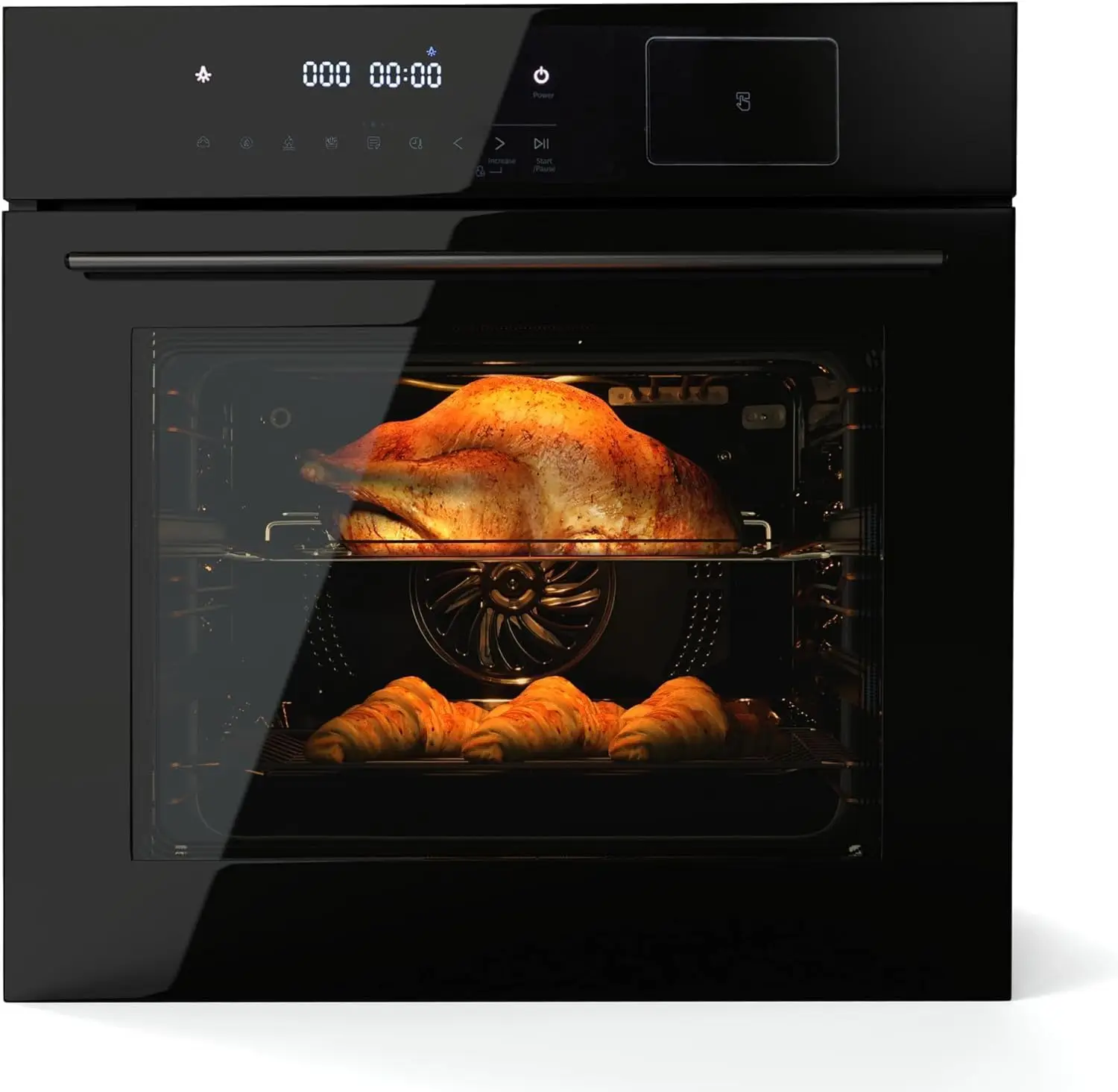 Forno elettrico a parete singola da 24", 2,47 Cu. Piede. con 8 modalità di cottura e 108 ricette automatiche, forno elettrico da parete da incasso con Air Fr