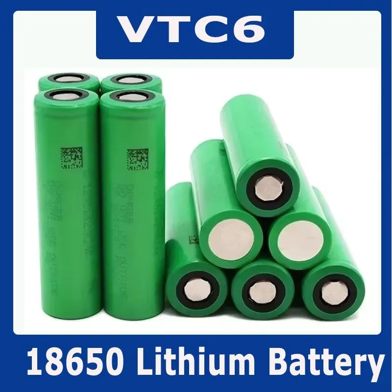 Batería recargable de iones de litio VTC6, herramientas de linterna para juguetes, 3,7 V, 3000mAh, 18650 para US18650 VTC6 30A