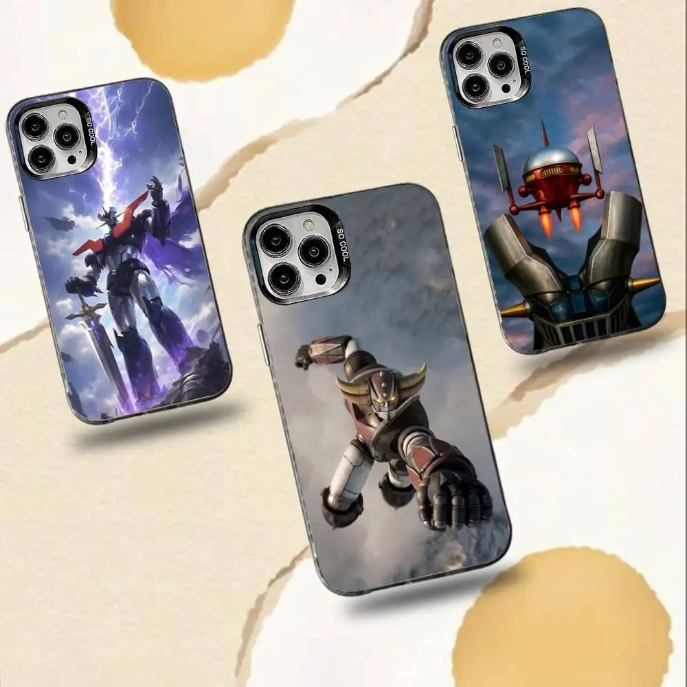 

Anime M-Mazinger Z Robot Phone Case For iPhone 16,15,14,13,12,11,Pro,Max,Plus,Mini,XS,SE Anti Fall Black Matte Hard Bumper