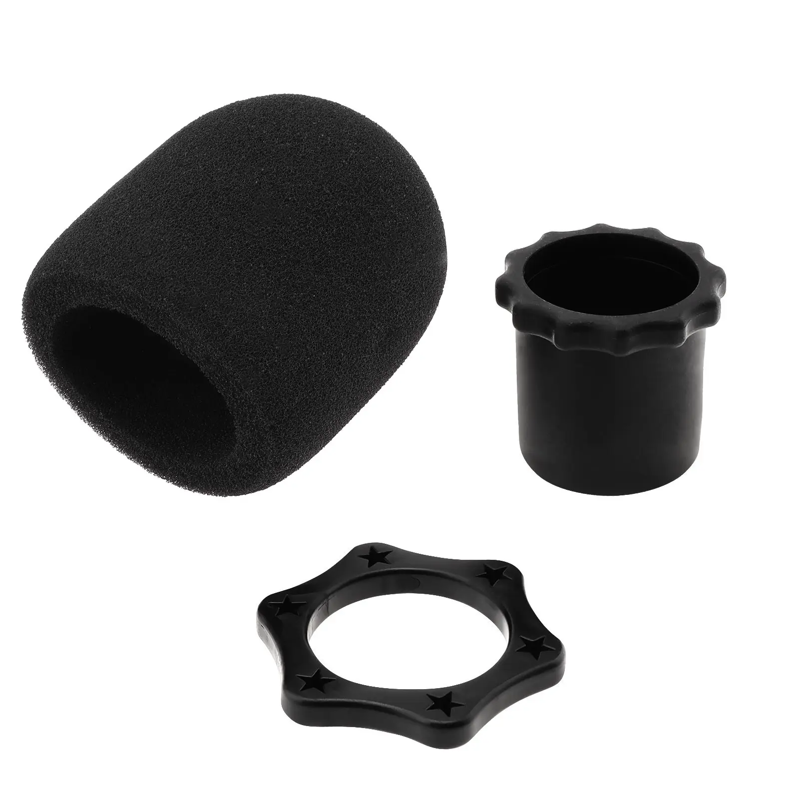 

3pcs/set Wireless Handheld Microphone Protection Shakeproof Silicone Ring Rolling Bottom Rod Sleeve Holder for KTV Mic Device