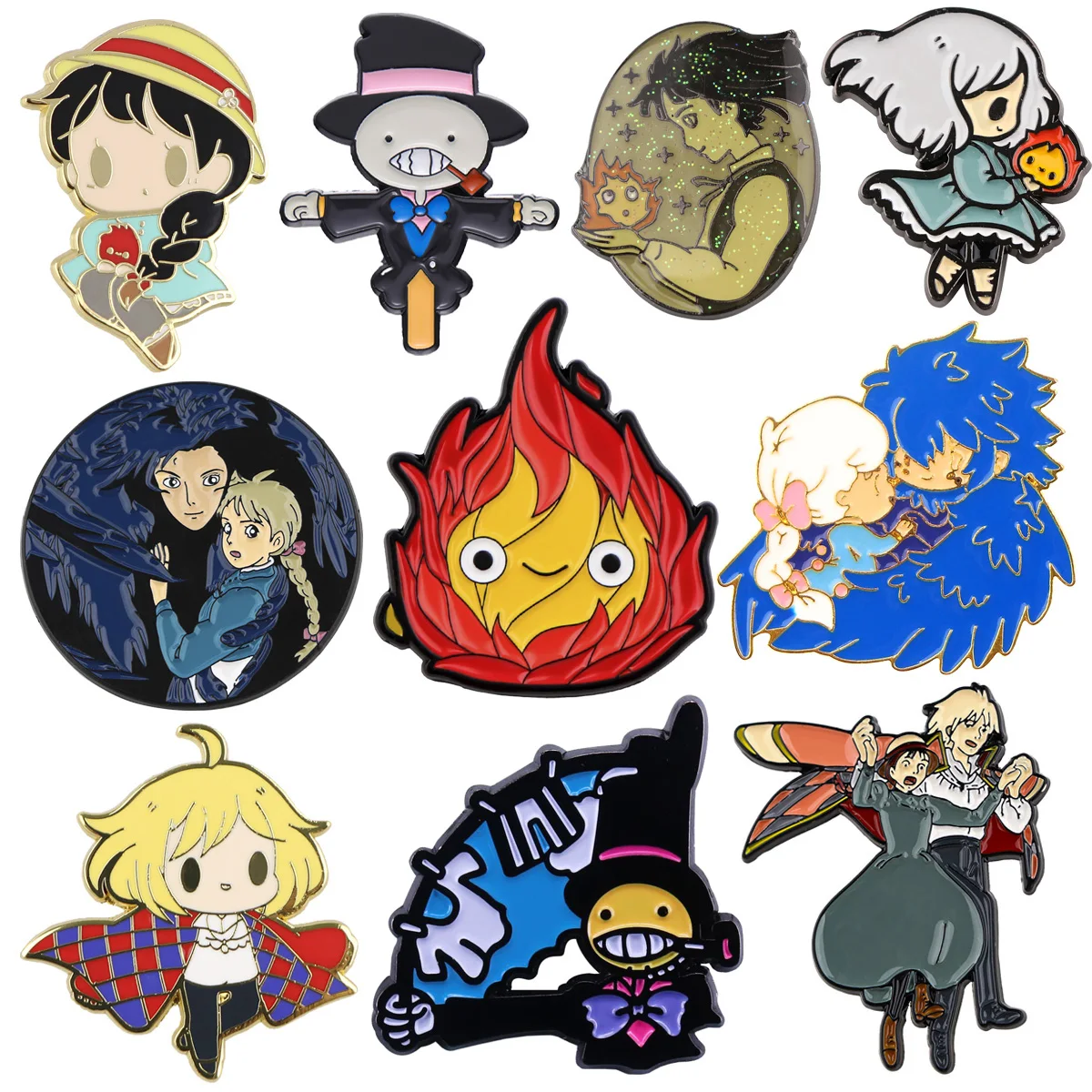 Cute Fire Demon Anime Movie Enamel Pins Cartoon Brooches For Women Lapel Pin Backpack Metal Badge Clothes Decoration Fans Gifts