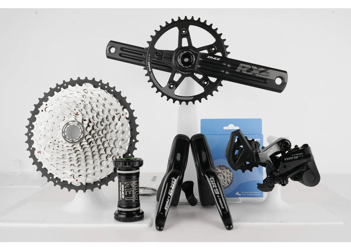 LTWOO GR9 Gravel CX Bike 1x11S Mechanische Schaltgruppe mit ZRACE Kassette, Kurbelsatz, Kette, BB, Kabelzug-Scheibenbremsen-Kit 48T 50T Optio – Detail 2