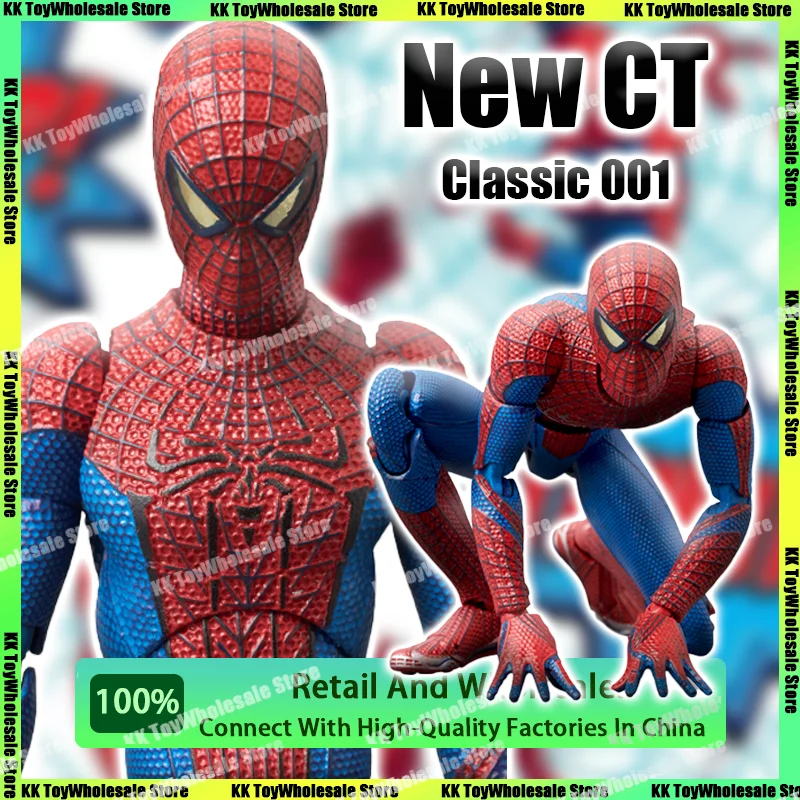 Ct Toys Spiderman Mafex 001 Peter Parker Andrew Garfield The Amazing Spider-Man Shf Anime Action Figure Figurine Toys Customized