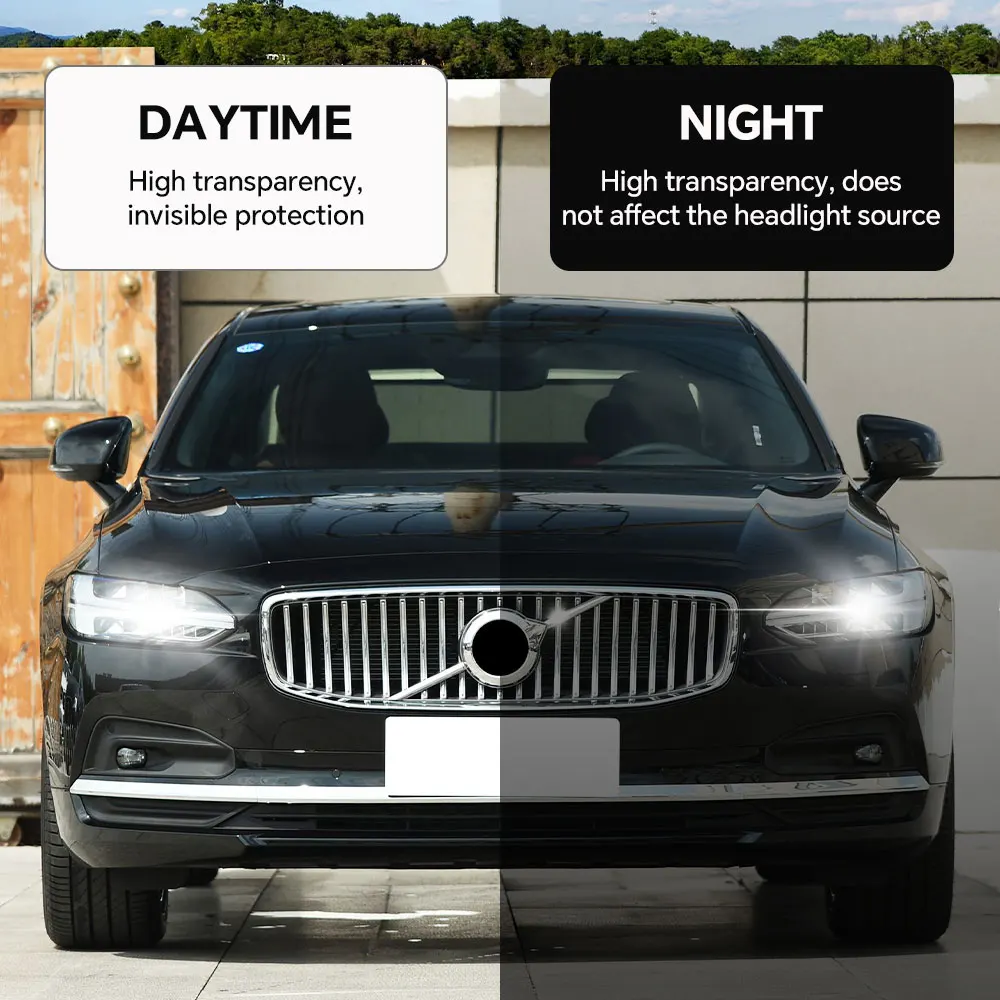 TPU 8.5mil For Volvo S90 2017-2024 Headlight Invisible Car PPF Gloss Clear Protection Film Hydrophobic TPU 8.5mil UV Resistance
