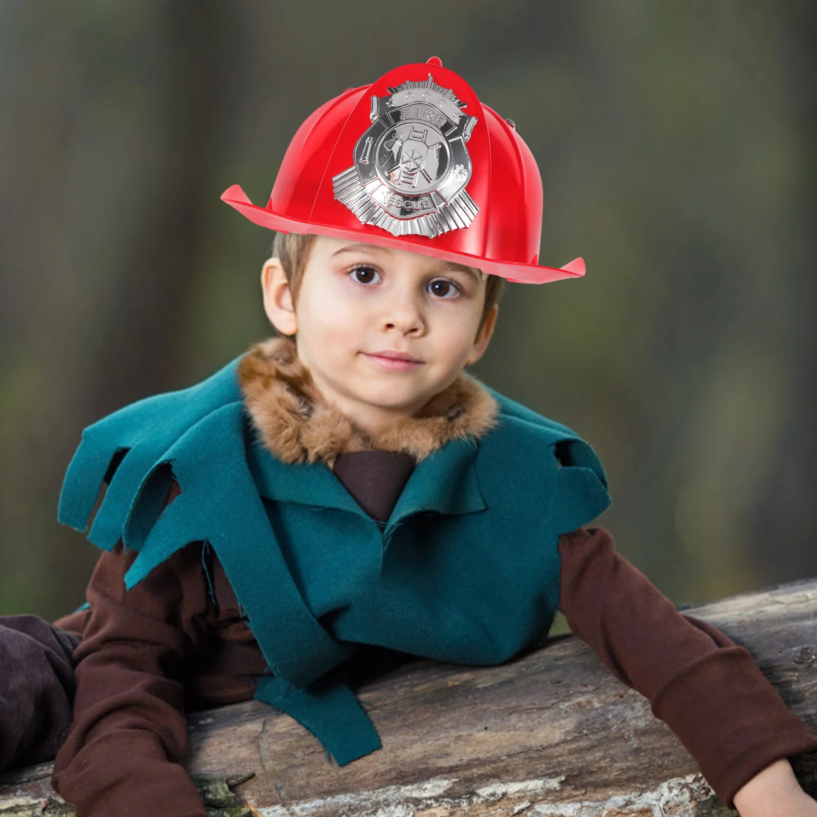 

Firefighter Plastic Hat Cosplay Party Favor Pretend Play Fireman Costume Accessory Stage Prop