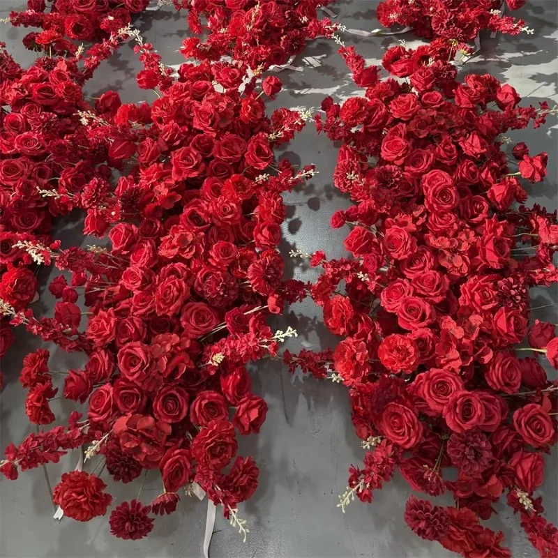 High quality 8ft by 8ft red silk rose arches wedding graduation Christmas Thanksgiving and Halloween background decoration