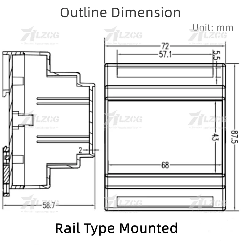 Force Load Cell Converter Output RS485 RS232 Digital Signal Sensor Modbus RTU Communication Rail Mounted 4 channel Transmitter