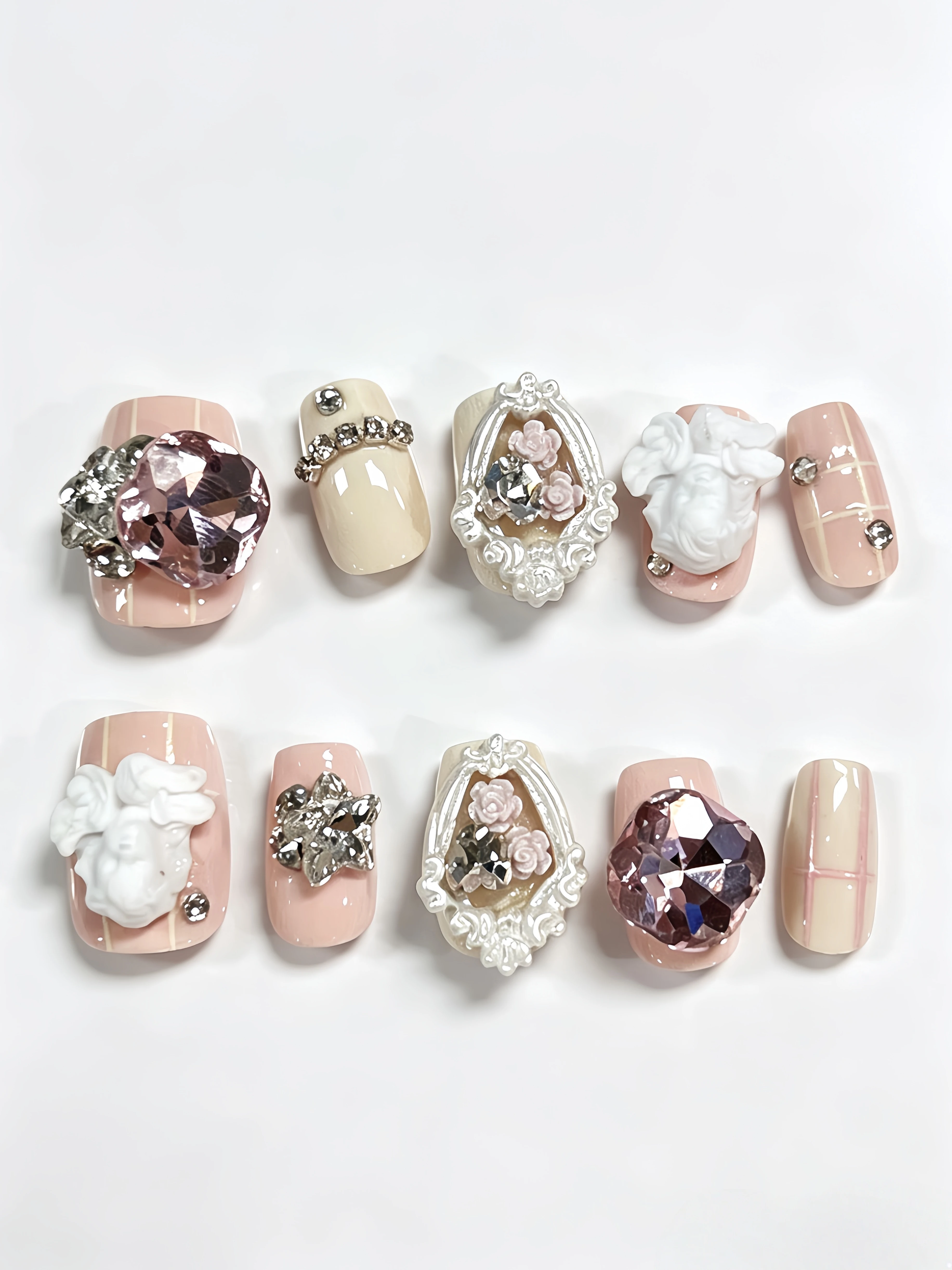 10-Piece Short Square Round Pr - Nail Art French Nails recension och pris