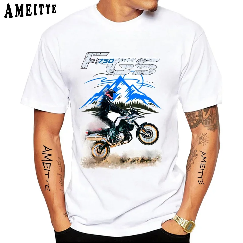 F750 GS Big Trail Adventure I'am A GS Overlander Motorcycle Sport T-Shirt Men Short Sleeve White Casual Tshirts Moto Boy Tees