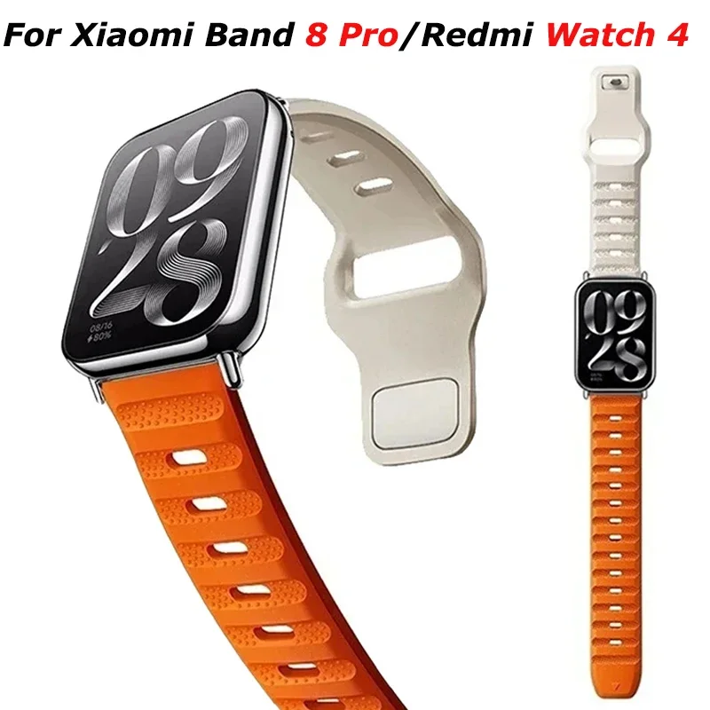 Silicone Strap for Xiaomi Band 8 Pro Sport Watchband for Redmi Watch 4 Replacement Correa Bracelet SmartWatch Strap Accessories