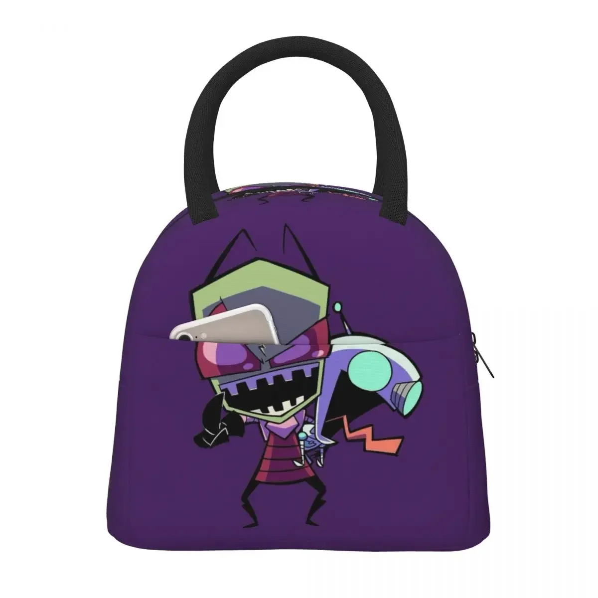 

Сумки для обеда Invader Zim, изолированная коробка для бенто, водонепроницаемая сумка для обеда, герметичная сумка для пикника, сумка-холодильник для женщин, детей, школы