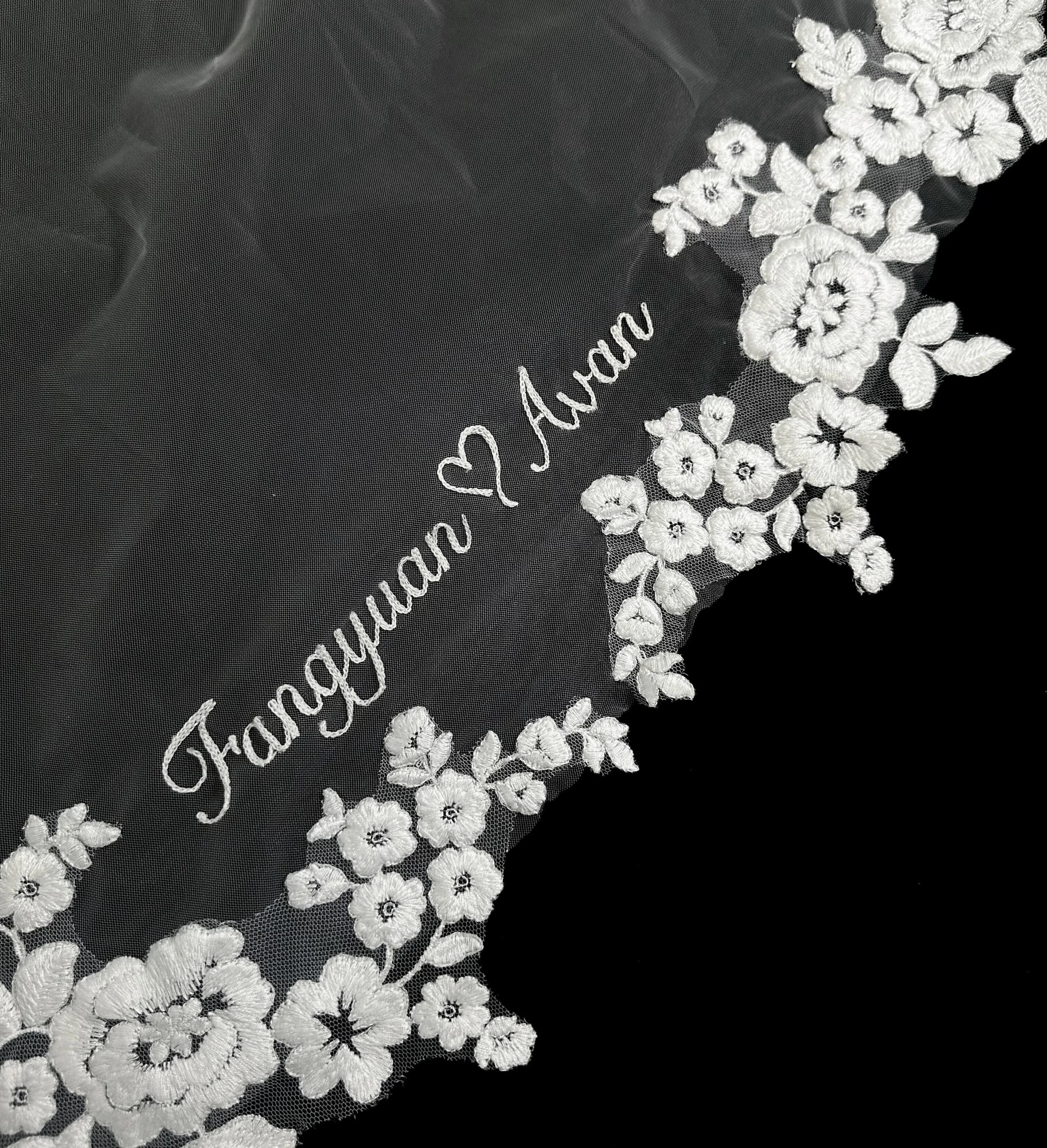 

YF VELIS Letter Embroidered Veil Customized Postage Link Consult Customer Service Before Ordering