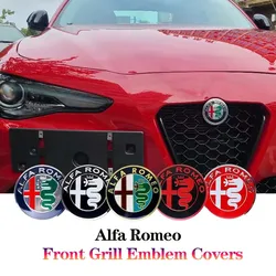 Cubiertas de emblema de parrilla delantera de coche para Alfa Romeo Giulietta GT 159 147 156, perilla de consola central, pegatina Interior, accesorios para automóviles, 1 unidad