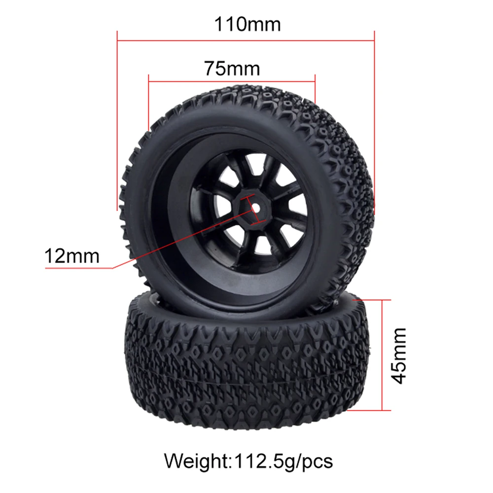 ZD Racing RC Wheels and Tires 1/10 Scale 12mm Hex Short-course Truck Anti-skid 4PCS For VKAR Redcat HSP Traxxas Slash HPI