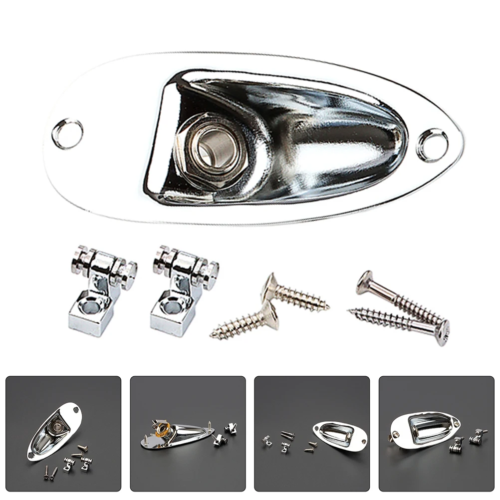 

Silver Boat Plug Set Input Jack for Electric Guitar Automatic Accesories Metal Instrument Accessory Parts and Accessories