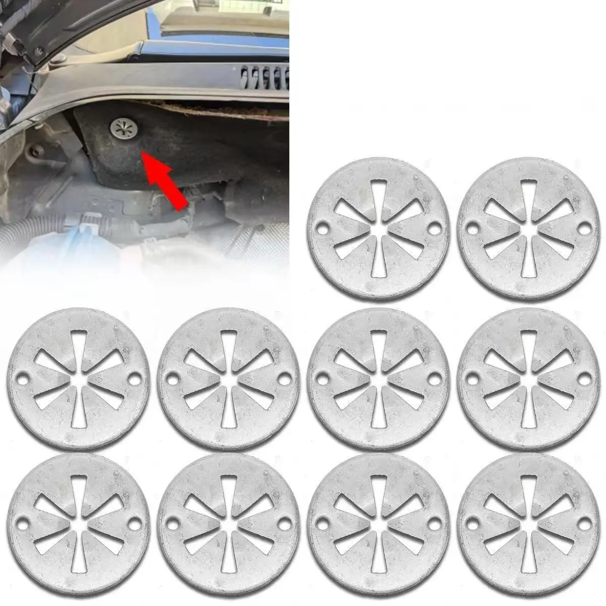 

10Pcs Metal Hood Bonnet Under Engine Insulation Cover Clips For Volkswagen VW Audi Ford Auto Fasteners