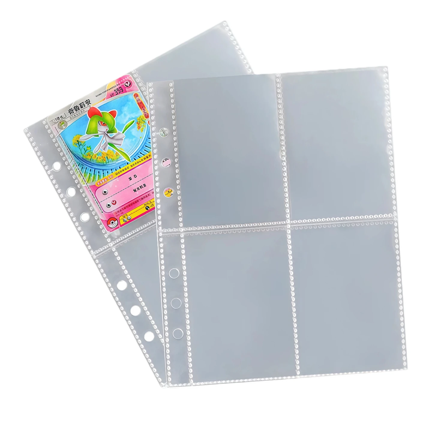 4 Taschen Fotokartenhüllen Binder A5 6-Loch Nachfüllseite Sammelhalter Album für Baseball YuGiOh Pokemon Sportkarten Kinderspielzeug