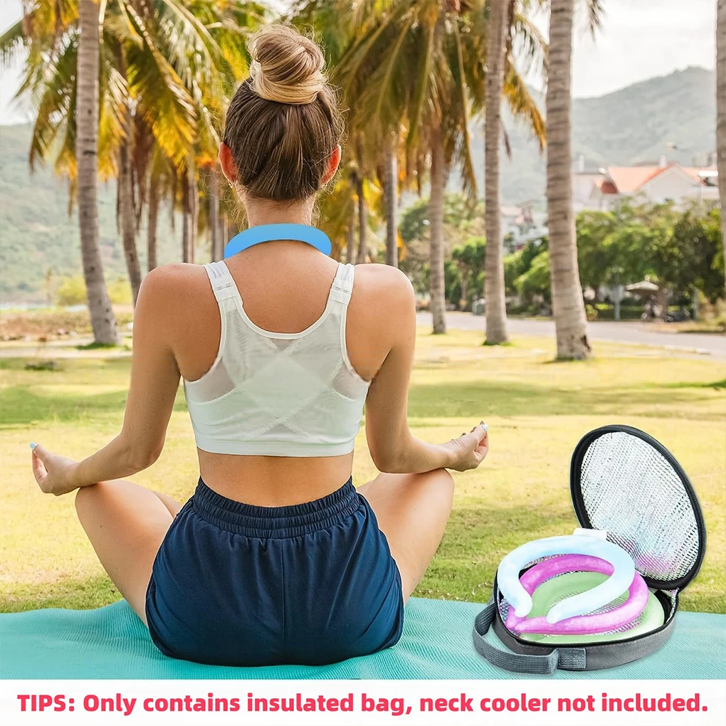 Borsa termica portatile per il raffreddamento del collo, riutilizzabile, multiuso, per il raffreddamento del collo, borsa da trasporto per uomini e donne, viaggi all'aperto