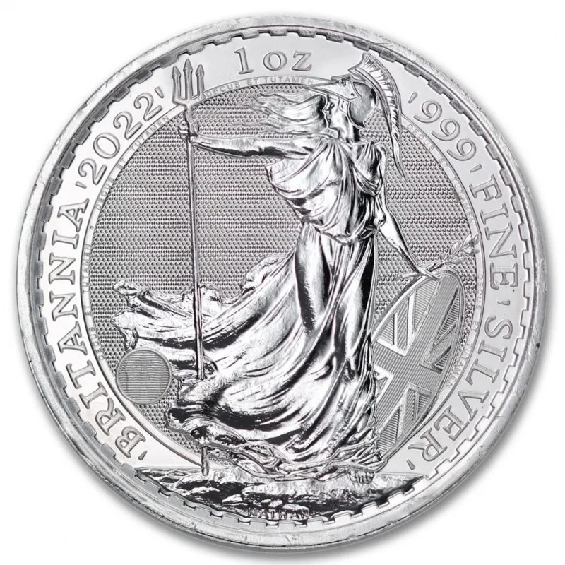 

Britannia Commemorative Coin, 1 oz .999 Silver, Brilliant Uncirculated BU Condition, British Symbolic Design