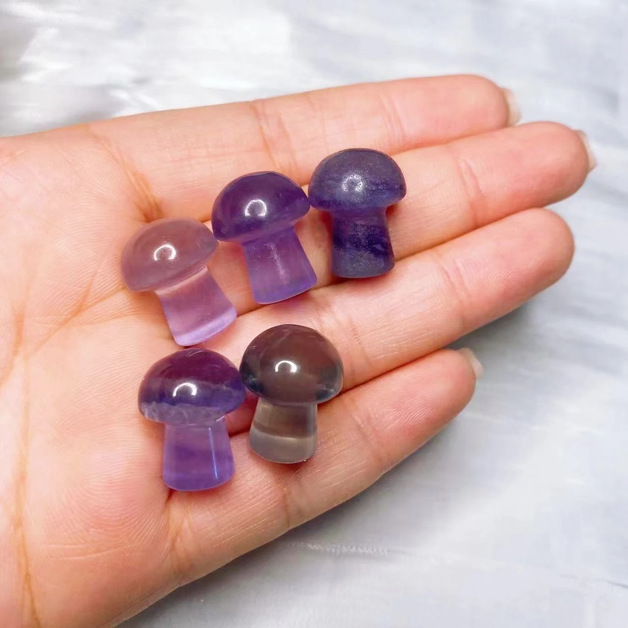 Natural Crystal Mini Mushroom Gem Stone Quartz Statue Carved Mineral Reiki Healing DIY Crafts aquarium Gift Home Decoration