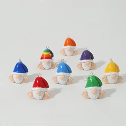 Christmas Colorful Miniature Gnomes Keychain Accessories Home Decoration Figurine Fairy Garden Gnomes Girl Gifts Jewelry 2023