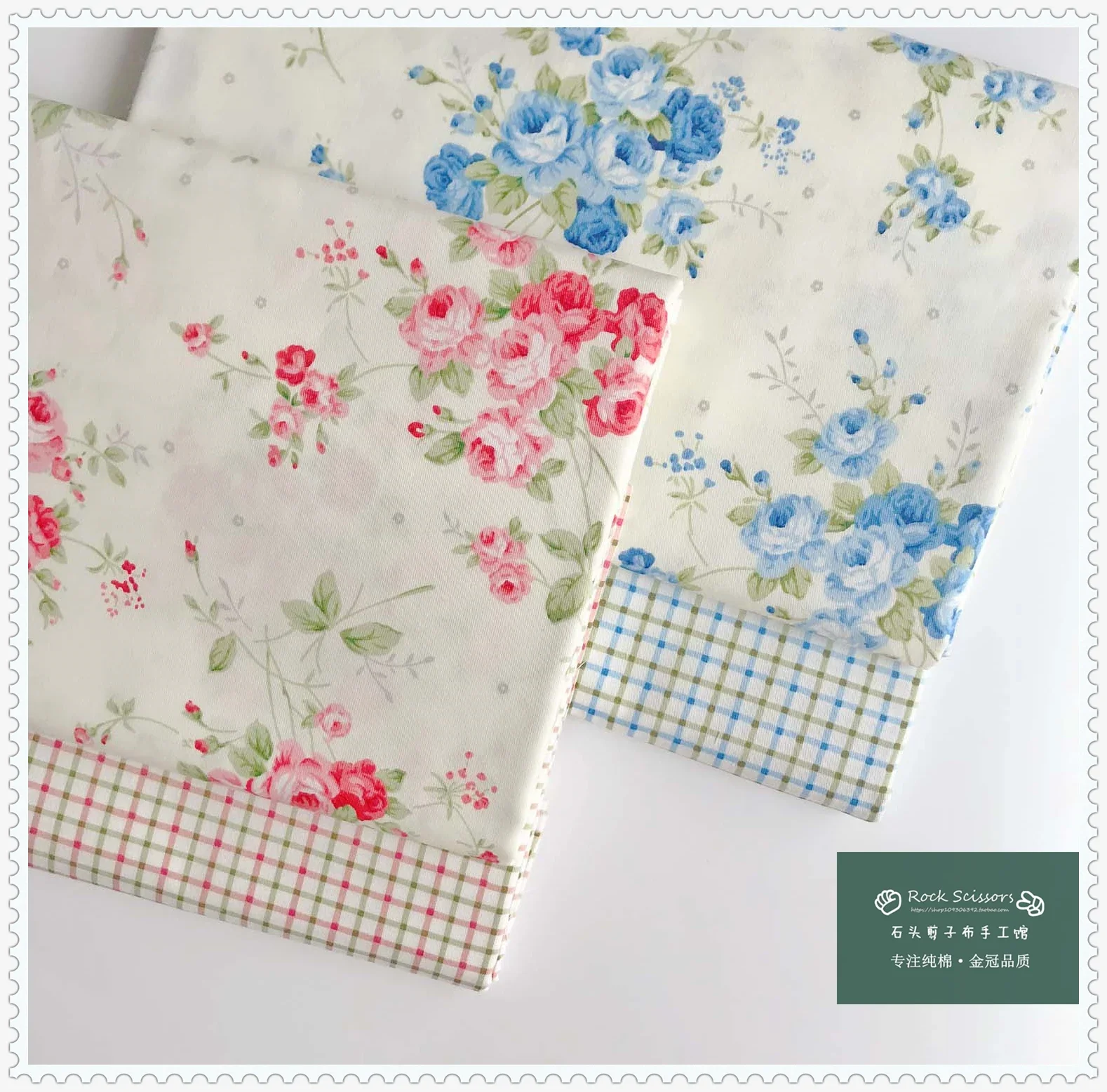 160x50cm Countryside Rose Series Pure Cotton Twill Printed Fabric Duvet Cover Bedding Handmade Bed Skirt Custom Fabric - view 6