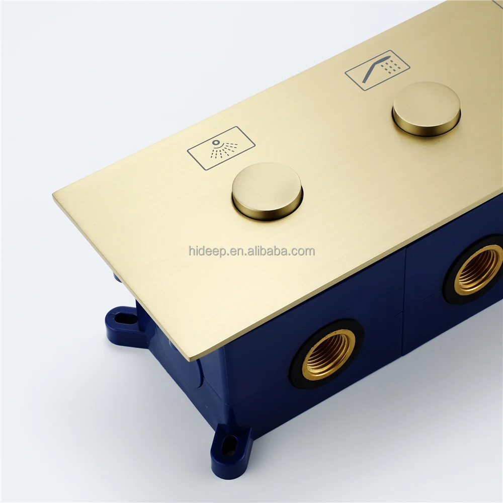 Jiangmen 2026 New Shower Main Body Two/Three/Four Function Thermostatic Switch Valve Frameless Square Hotel Sliding Brass