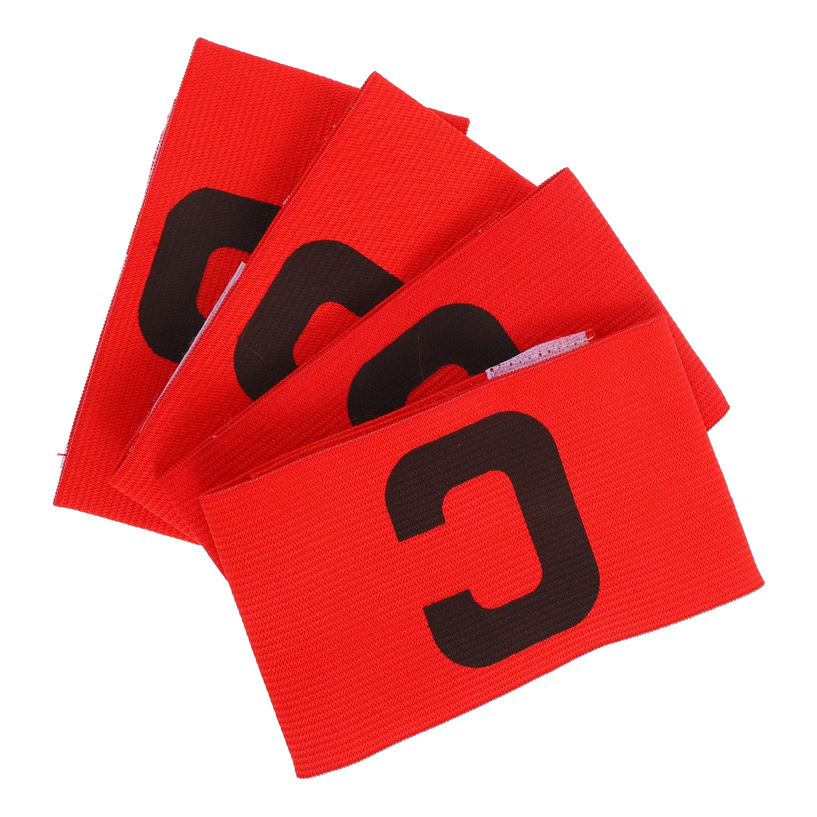 

4 Pcs Arm Bands Football Captain Armband Portable Soccer Accessory Long Sleeve Supply Red Convenient Man