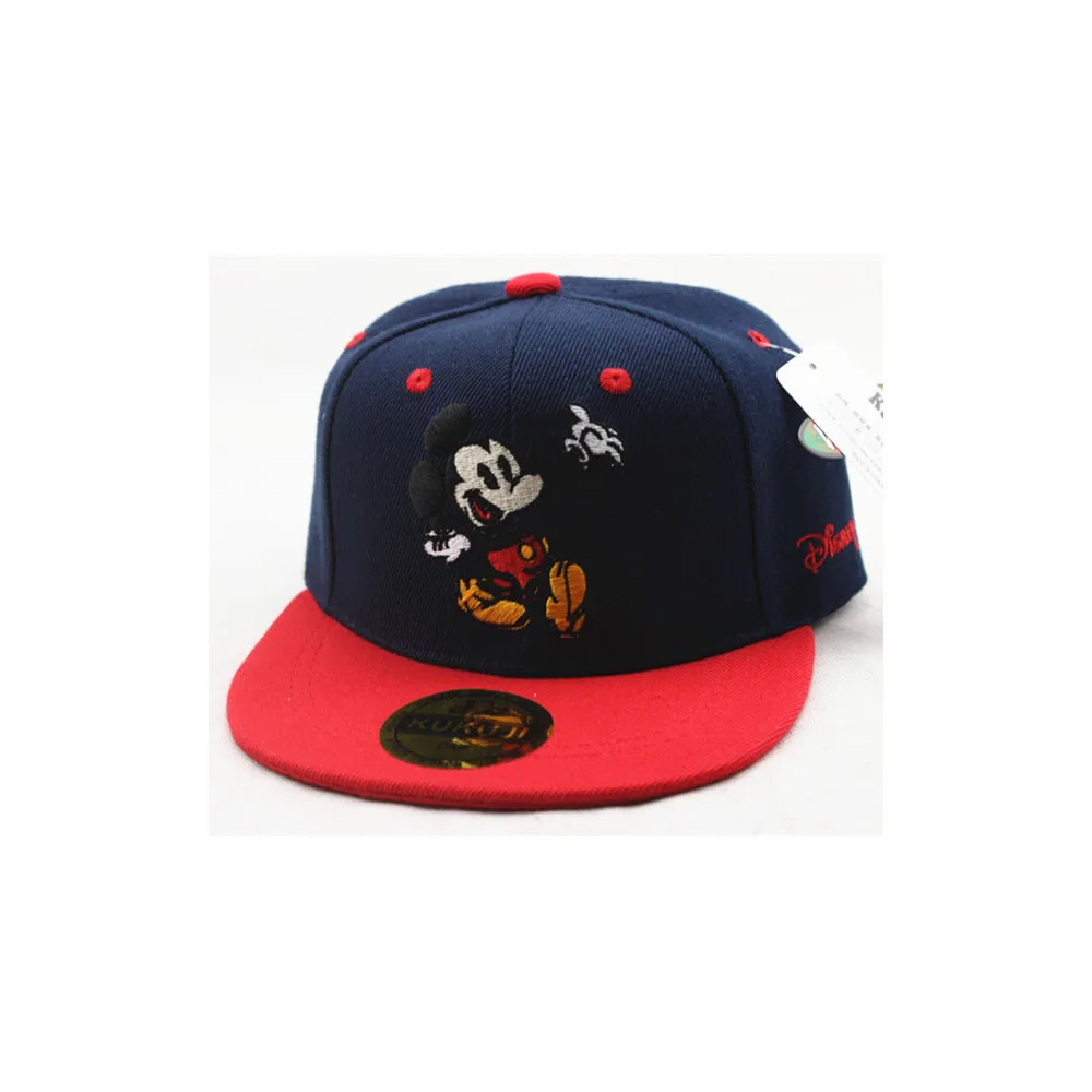 Disney-gorra de béisbol con dibujos animados para niño y niña, gorro con bordado de Mickey, informal, a la moda, para exteriores, protector solar,