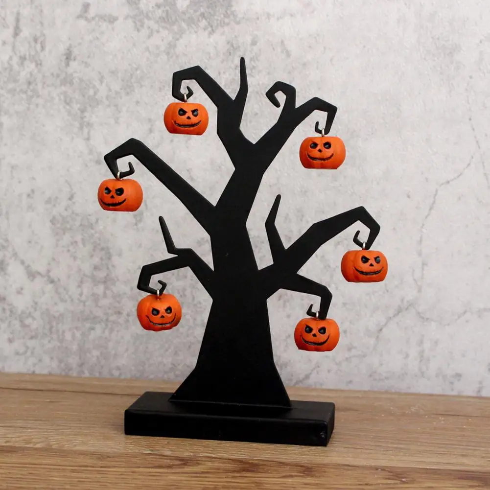 

Halloween Decor Accents Spooky Halloween Pumpkin Tree Decor for Home Party Atmosphere Iron Stump with Hanging Pumpkins Indoor