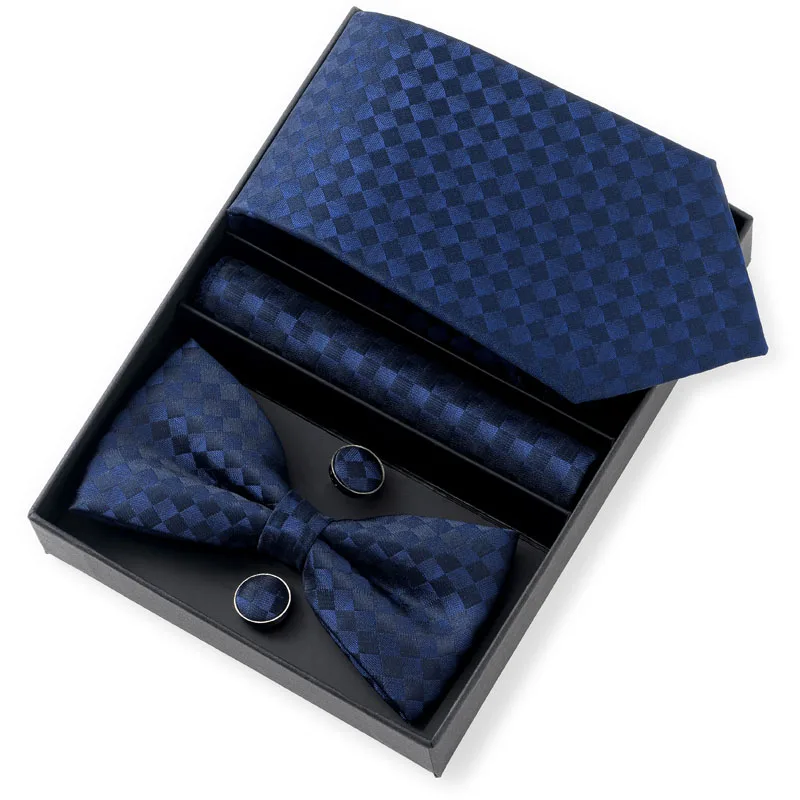 Men's Striped Tie and Bow Tie Gift Set, Elegant