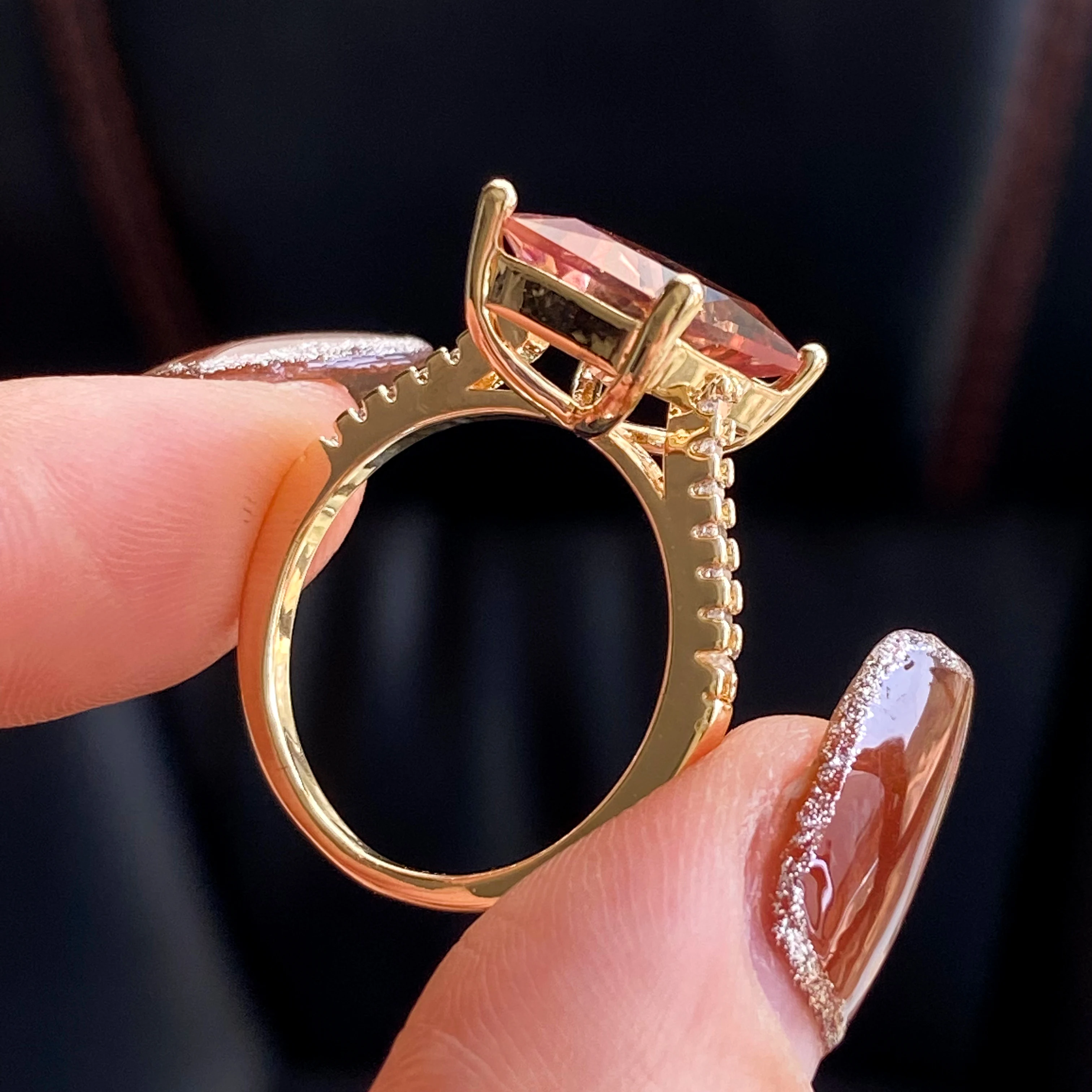 Women's Turkish Sultanite Color-Changing Copper Ring