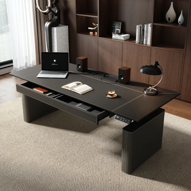 Electric Lifting Desk Computer Desk Home Desktop Standing Home Solid Wood Book Office