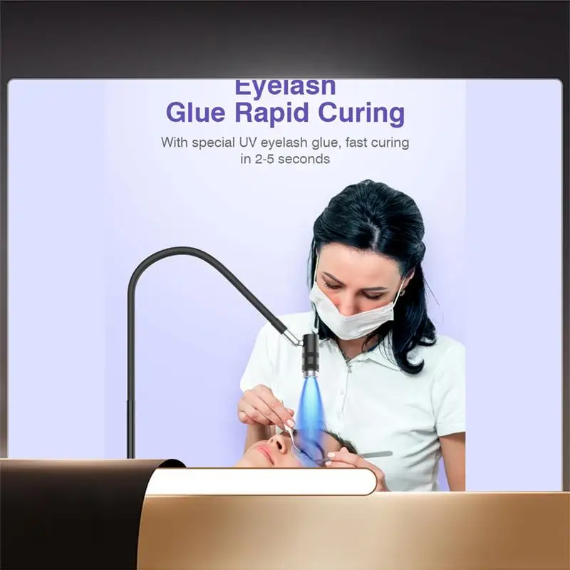 

UV Lash Lamp 6W Eyelash Extension & Nail Dryer 360° Flexible Gooseneck UV Glue Curing Light For Salon Use B-X64A