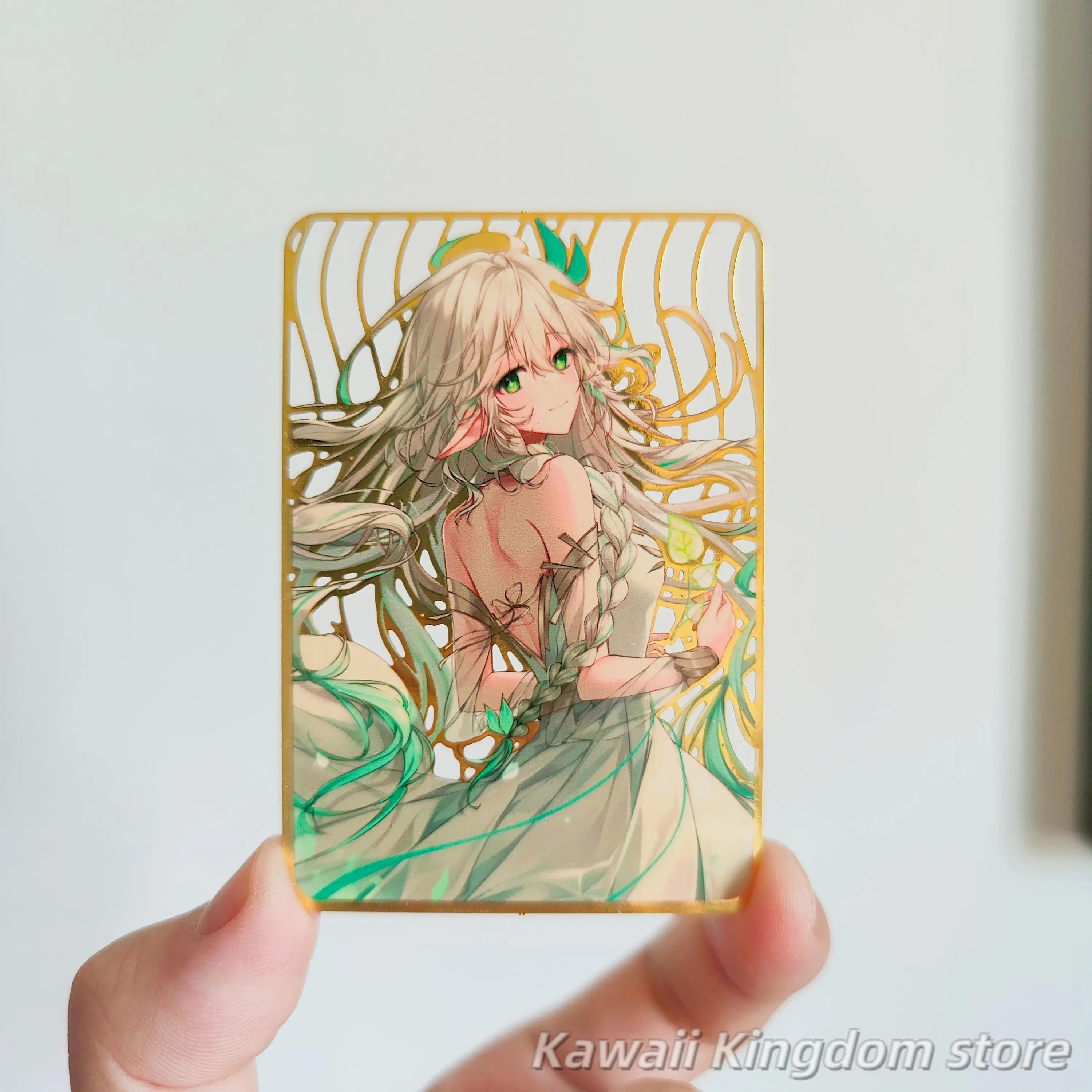 Genshin Impact Nahida Metal Collection Card Metal Bookmarks for Anime Fans Gift for Students and Cosplayers Birthday Gift