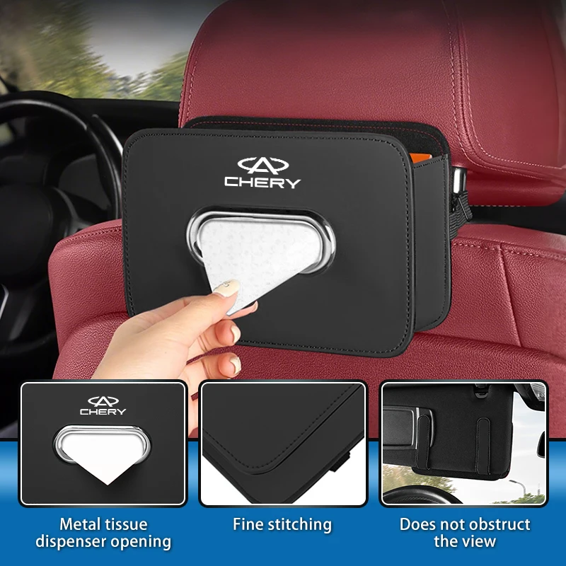 Автомобильная подставка для салфеток, универсальная коробка для салфеток, аксессуары для интерьера для Chery Fulwin QQ Tiggo 3 5 T11 A1 A3 A5 Amulet M11 Eastar