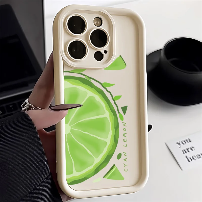 Lemon Fruit Phone Case For iPhone 16 15 14 13 12 11 Pro Max X XS Max XR 16 15 Plus 7 8 SE2 Shockproof Soft Silicone Back Cover