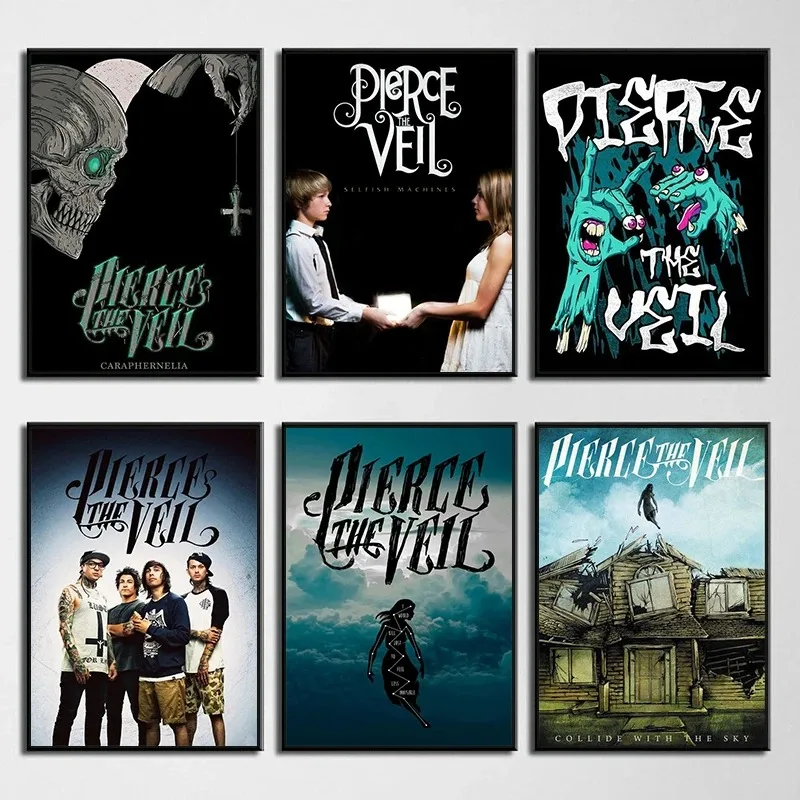 Pierce The Veil Band Posters and Prints Canvas Painting Music Wall Art  for Room Club Home Decor Fans Gift
