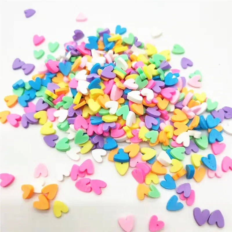 20g/lot 5mm Mix Yellow Heart Clay Polymer Colorful for DIY Crafts Tiny Cute Card Making Accessories