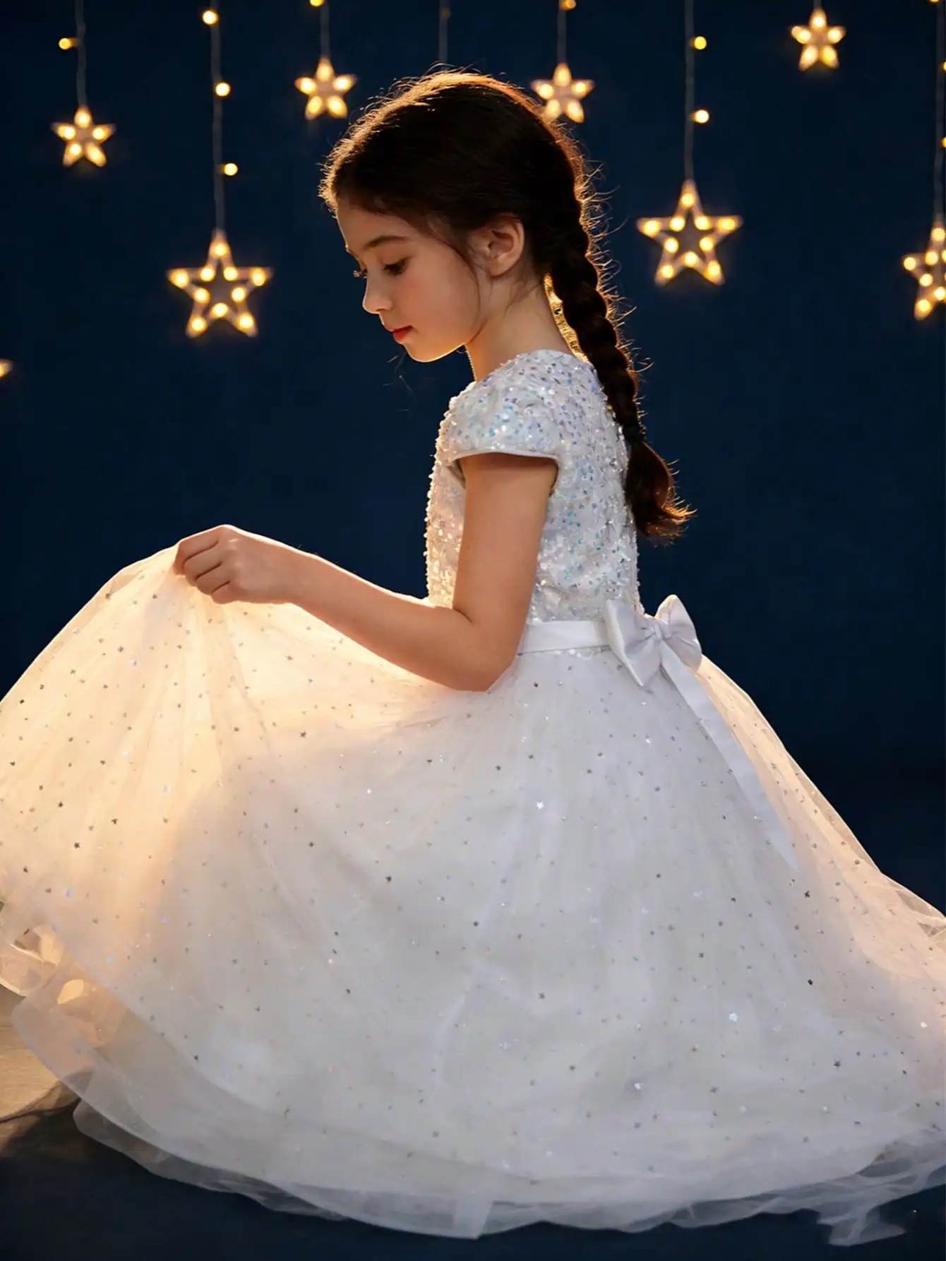 

Новые платья для девочек на праздничный парад, роскошное церемониальное платье для маленьких девочек, пышное платье принцессы с блестками, детская одежда для дня рождения, BIBIHOU