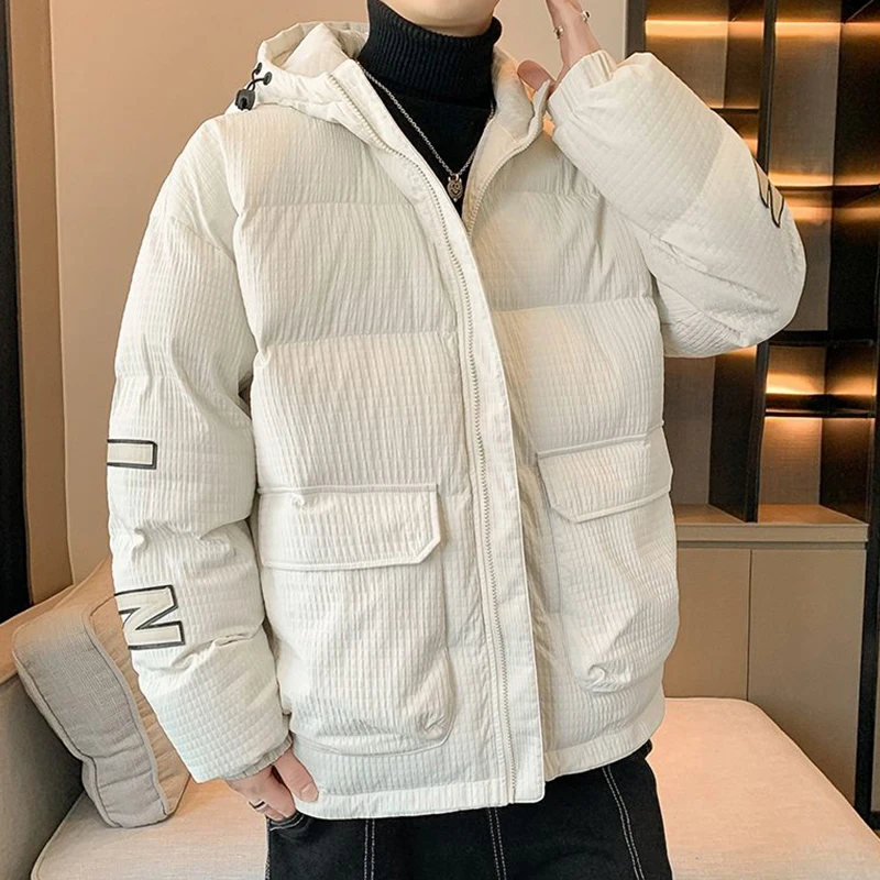 

Модные молодежные теплые куртки с хлопковой подкладкой и капюшоном, зима 2025, ветрозащитные утепленные пальто, верхняя одежда, большие размеры M-5XL, верхняя одежда-парки