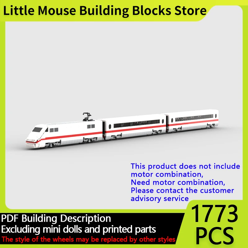 

City Car Model MOC Building Bricks ICE 1 German High Speed Train 8W Modular Technology Gifts Holiday Assemble Children Toys Suit