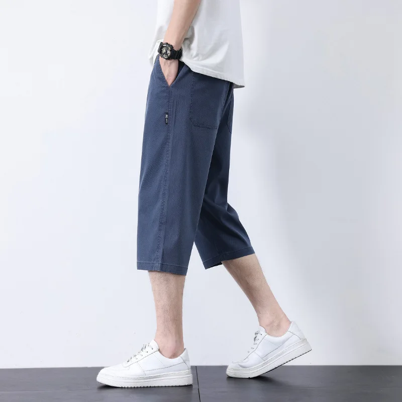 فضفاض مستقيم الساق 7 نقاط سراويل تقليدية الرجال ايوسل كل شيء اقتصاص السراويل الكبار شهم الراحة فضفاضة المتقدمة الراقية