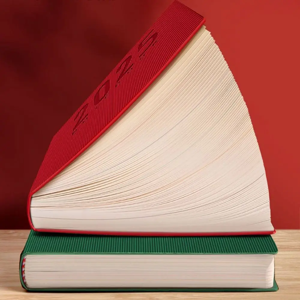 12 Months 2025 Schedule Planner Notepad Thicken Paper Time Management 365 Days Notepad Portable Textured PU a5 Diary Notepad