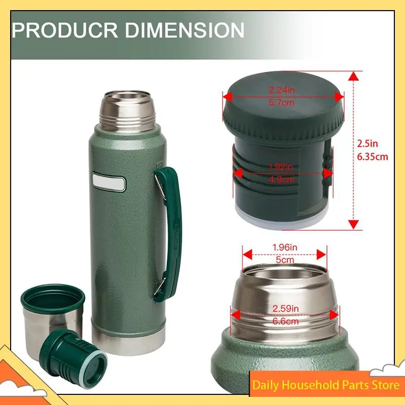 【Gran venta】 Tapón térmico de repuesto para tienda de piezas 5X para botella clásica de boca ancha con aislamiento al vacío 1,1 QT, 2 QT