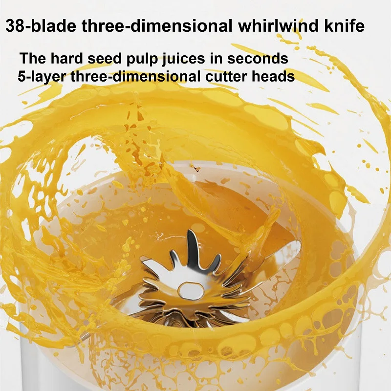 

Портативный блендер для соков 350 мл, полностью автоматический, для измельчения льда, домашний, для фруктов, с функцией перемешивания, USB-зарядка, двойная стеклянная чаша, 1500 мАч