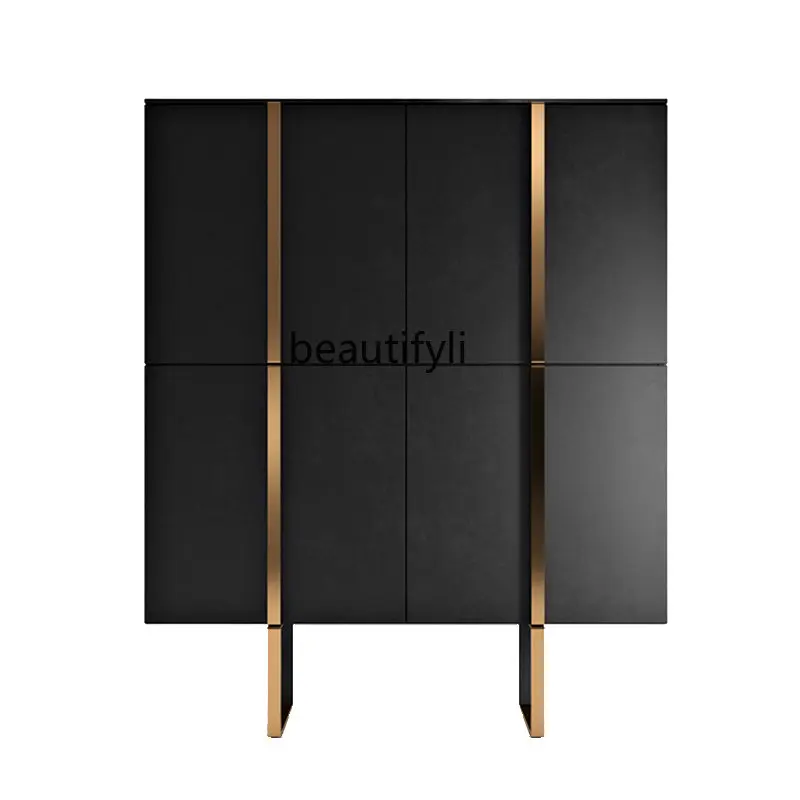 

Light Luxury Sideboard Modern Simple Shelf Nordic Stainless Steel Locker storage cabinet chest of drawers for bedroom